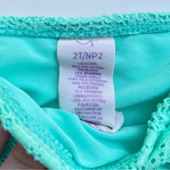 Op 2T bikini blue green 2 piece toddler swim suit - Picture 7 of 8